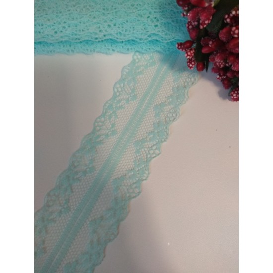 Кружево 4 см (цв. бирюзовый), цена за 1 м