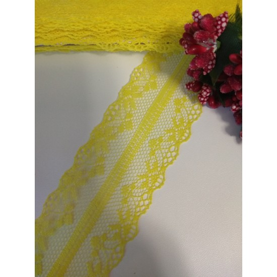 Кружево 4 см (цв. желтый), цена за 1 м