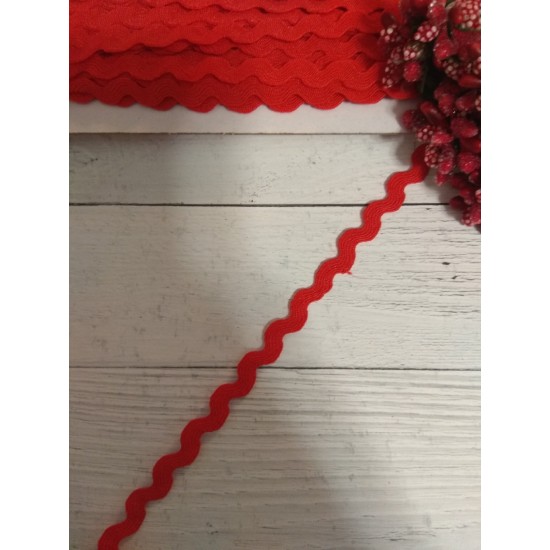 Тесьма "Вьюнок" 0,5 см цв. красный, цена за 1 м