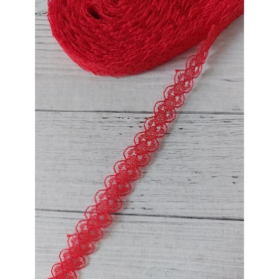 Кружево 1,5 см цв. красный, цена за 1 м