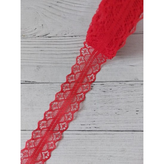 Кружево 3 см цв. красный, цена за 1 м