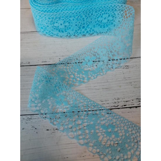 Кружево 3,7 см (цв. голубой 2), цена за 1 м
