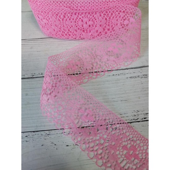 Кружево 3,7 см (цв. розовый), цена за 1 м