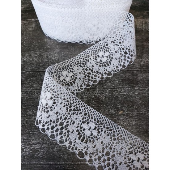 Кружево 3,7 см (цв. белый), цена за 1 м
