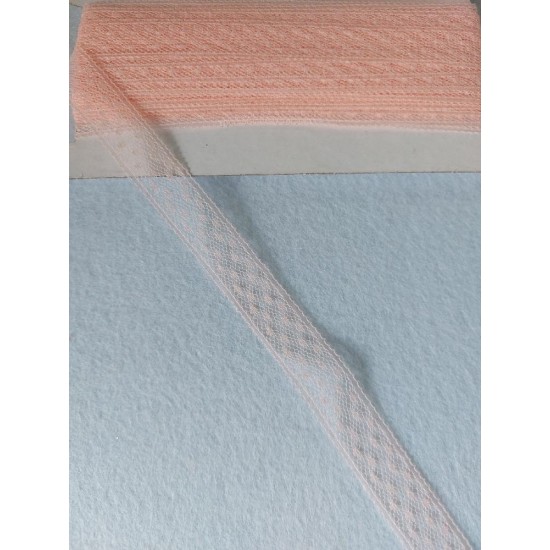 Кружево-капрон 16мм (цв.персиково-розовый), цена за 1 м