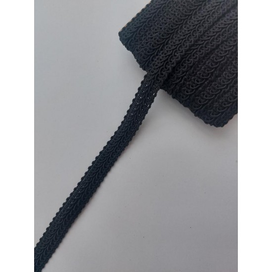 Тесьма отделочная 1,1 см цв. черный, цена за 1 м