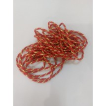 Шнур витой 3 мм цв. бело-золотой, цена за 5 м