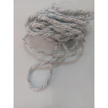 Шнур витой 6 мм цв. бело-серебряный, цена за 3 м