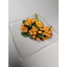 Тычинки на проволоке (12 шт) цв. оранжевый с блестками, цена за пучок