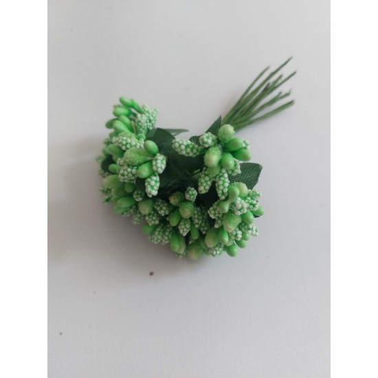 Тычинки на проволоке в пучках (12 шт), цв. светло-зеленый, цена за пучок