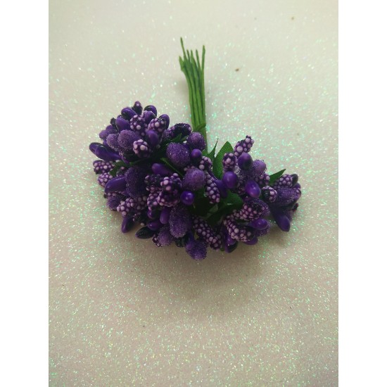 Тычинки на проволоке в пучках (12 шт), цв. темно-фиолетовый, цена за пучок