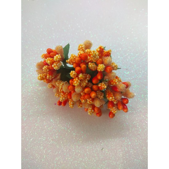 Тычинки на проволоке в пучках (12 шт), цв. оранжевый, цена за пучок