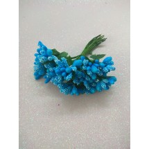 Тычинки на проволоке в пучках (12 шт), цв. ярко-голубой,  цена за пучок