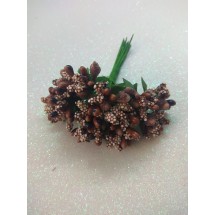 Тычинки на проволоке в пучках (12 шт), цв. коричневый, цена за пучок