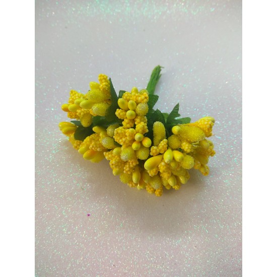 Тычинки на проволоке в пучках (12 шт), цв. желтый, цена за пучок