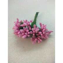 Тычинки на проволоке в пучках (12 шт), цв. розовый,  цена за пучок