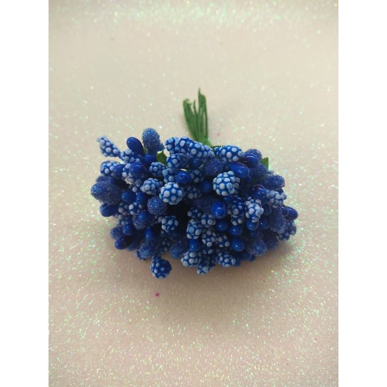 Тычинки на проволоке в пучках (12 шт), цв. синий, цена за пучок