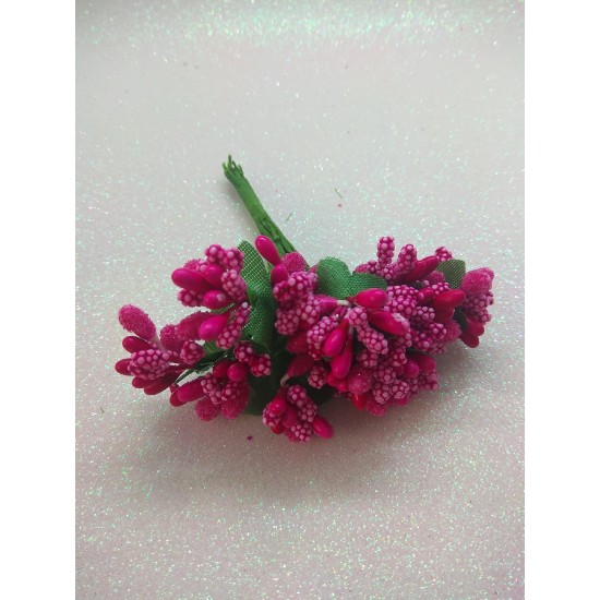 Тычинки на проволоке в пучках (12 шт), цв. малиновый, цена за пучок