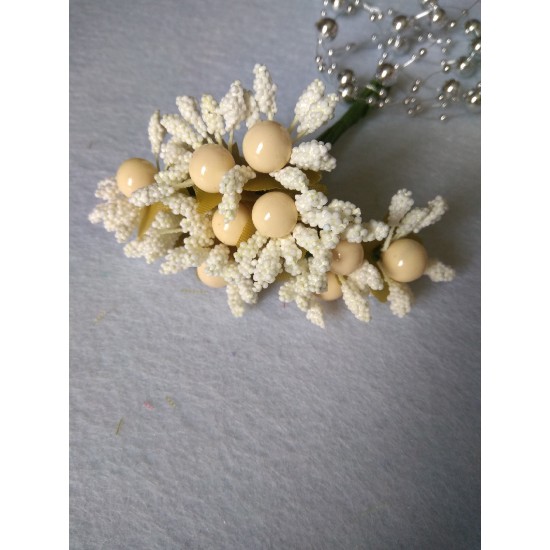 Тычинки на проволоке (10 шт) цв. молочный, цена за пучок