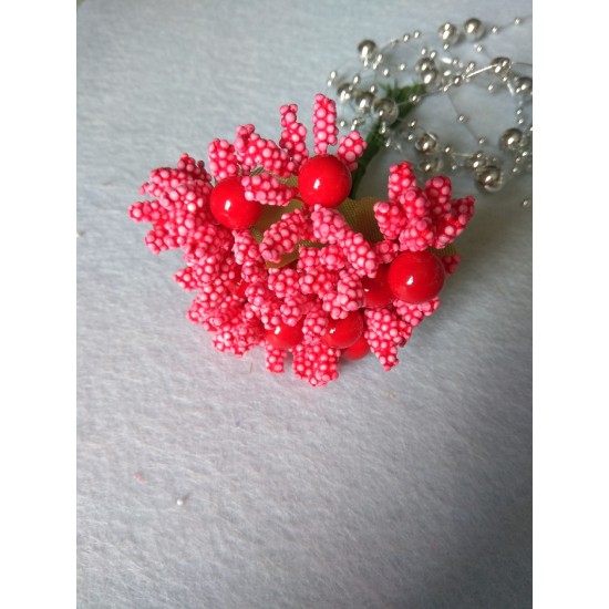 Тычинки на проволоке (10 шт) цв. красный, цена за пучок