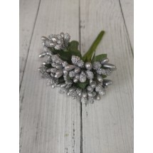 Тычинки на проволоке в пучках, цв. серебро,  цена за пучок