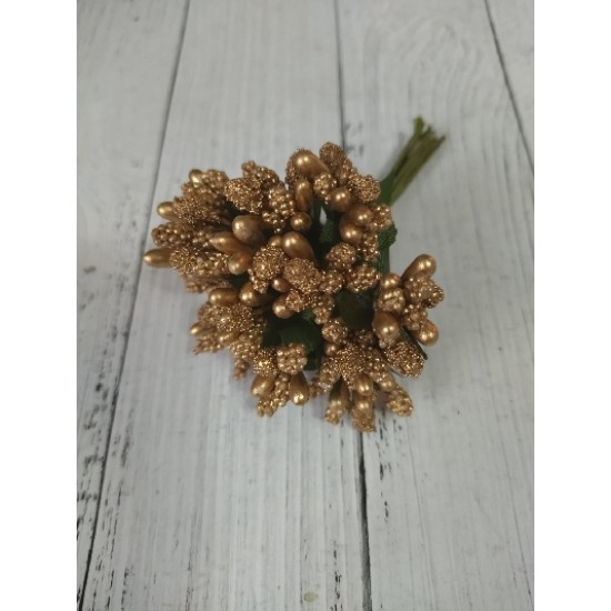 Тычинки на проволоке в пучках (12 шт), цв. золото, цена за пучок