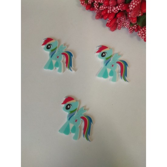 Кабошоны акриловые "Пони", 30мм*29мм, цена за 1 шт