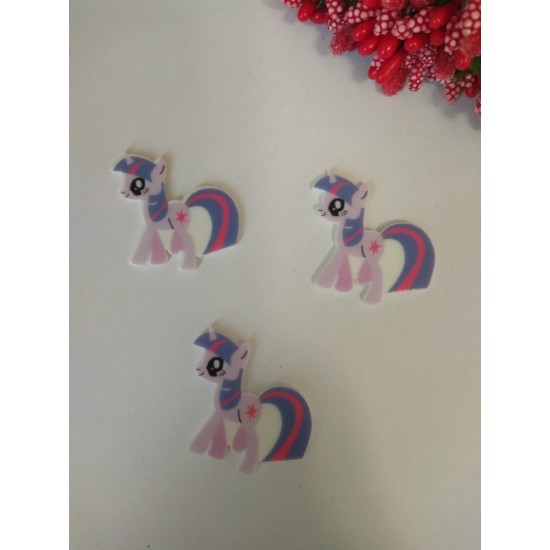 Кабошоны акриловые "Пони", 32мм*28мм, цена за 1 шт
