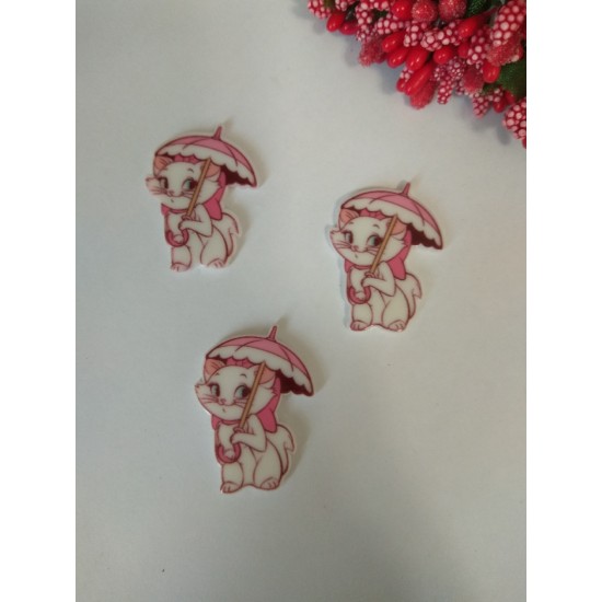 Кабошоны акриловые "Кошка", 35мм*31мм, цена за 1 шт