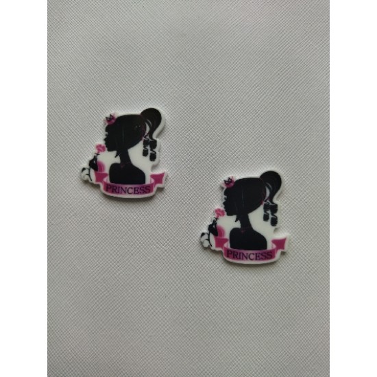 Кабошон-вырубка "Принцесса, силуэт" 3*3,3 см, цена за 1 шт