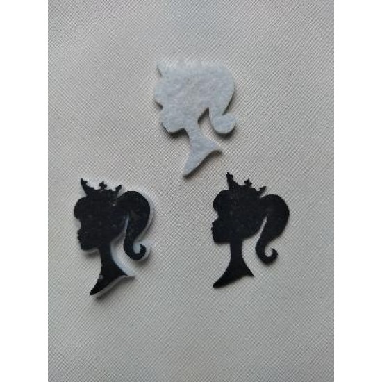 Лазерная вырубка из кожзама "Силуэт" 2,6*4 см цв. черный,несклеенная, цена за 1 шт