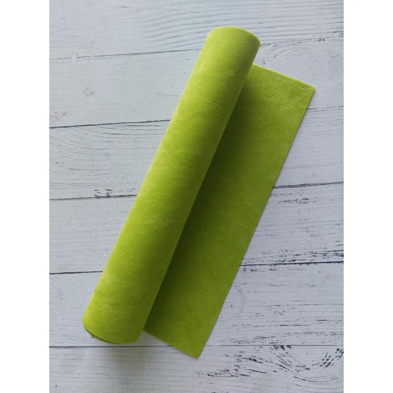 Замша искусственная двусторонняя, цв. салатовый, цена за лист