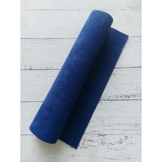 Замша искусственная двусторонняя, А4 цв. синий, цена за лист