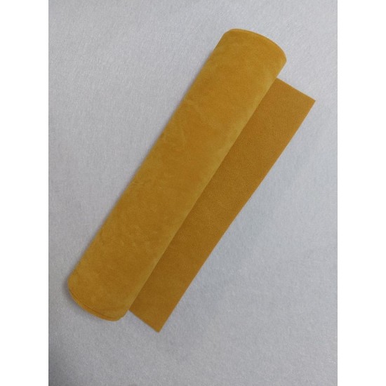 Замша искусственная двусторонняя, цв. горчичный, цена за лист