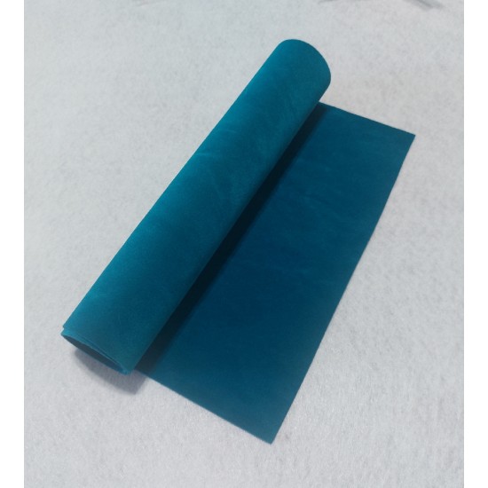 Замша искусственная двусторонняя, цв. темно-бирюзовый, цена за лист
