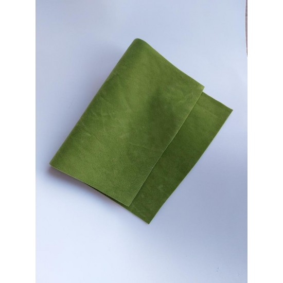 Замша искусственная двусторонняя 20*30 см цв. оливковый, цена за лист