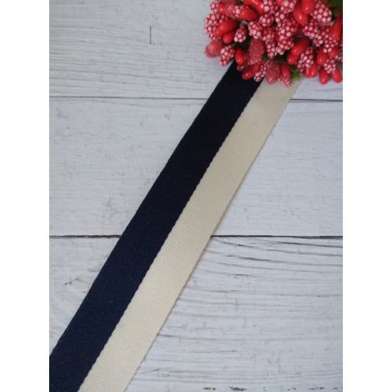 Лента жаккард PREMIUM 25мм цв. темно-синий, цена за 1 м