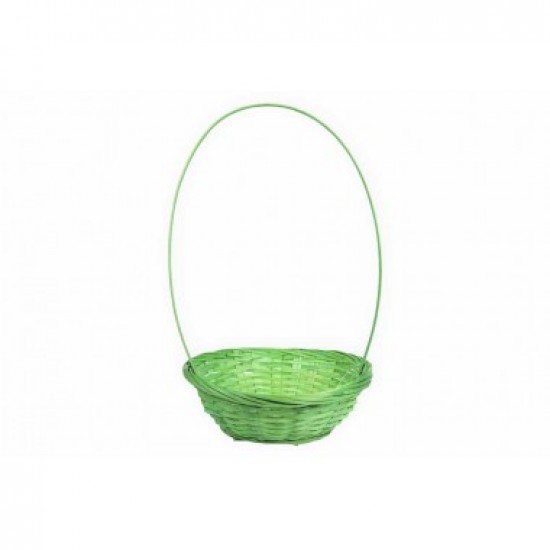 Корзина плетеная (бамбук), d19хh5см, цвет зеленый