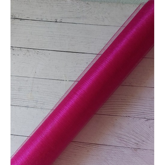 Органза в рулоне 47см*5ярдов цв. фуксия, цена за рулон