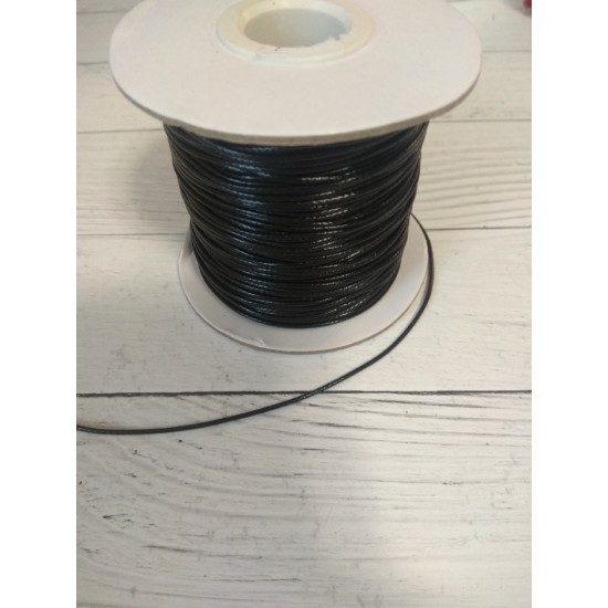 Шнур вощеный 1 мм цв. черный, цена за 1 м
