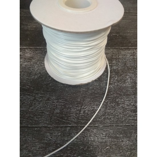 Шнур вощеный 1 мм цв. белый, цена за 1 м